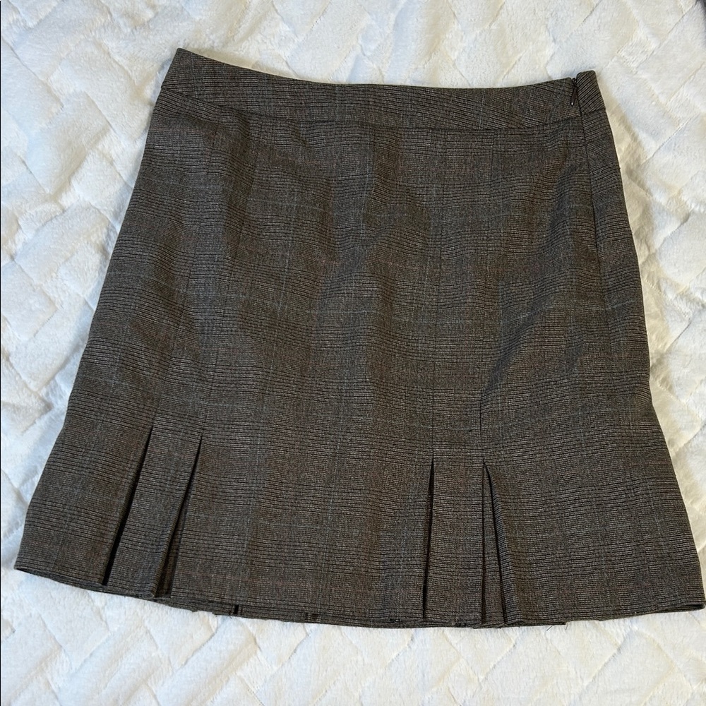 Apt. 9 Brown Plaid A-Line Skirt with Pleats size 12
